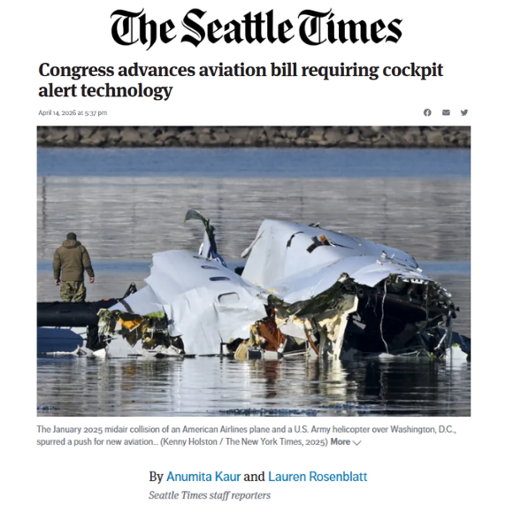 Congress advances aviation bill requiring cockpit alert technology