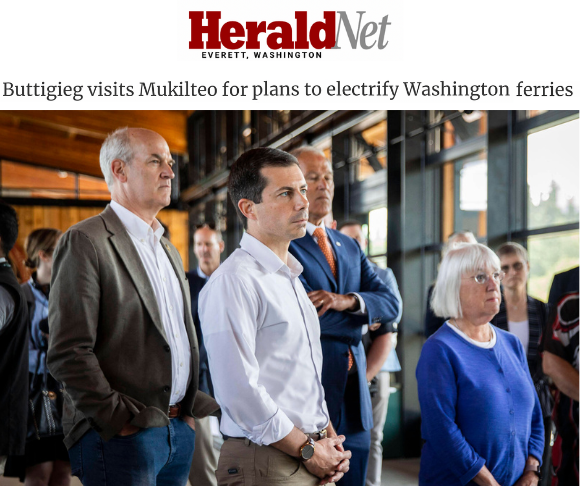Everett Herald: Buttigieg visits Mulkilteo. Sec. Buttigieg and Rick Larsen pictured