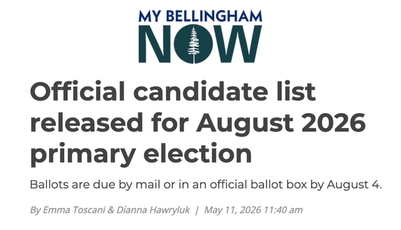 MyBellinghamNow: Official Candidate List Released for August 2026 Election